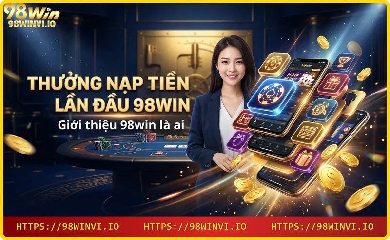 Giao diện nhà cái 98WIN với biểu tượng bảo mật và game Giao diện nhà cái 98WIN với biểu tượng bảo mật và game